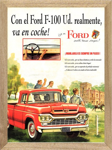 Ford F100  1960 , Cuadro, Poster, Publicidad         L254