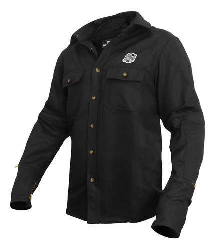 Camisa Atlas Kevlar Protecciones Negro Moto Cafe Spektor