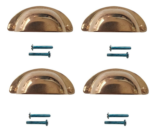 Tirador Cubeta 64mm Mirko Muebles Vintage Dorado X 4