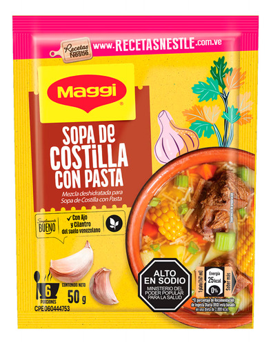 Sopa Maggi De Costilla Con Fideo 62gr 2 Unds