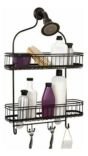 Zenna Home Extra Wide Shower Caddy, Bronze