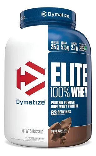 Whey Protein Elite 100% de Dymatize para Ganho Muscular, Sabor Ri...