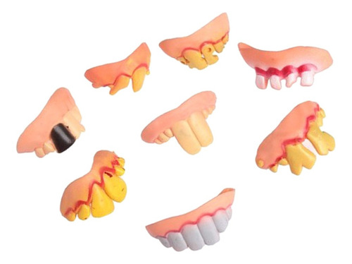 8 Unids Divertido Feo Dientes Falsos Gag Regalo Costume