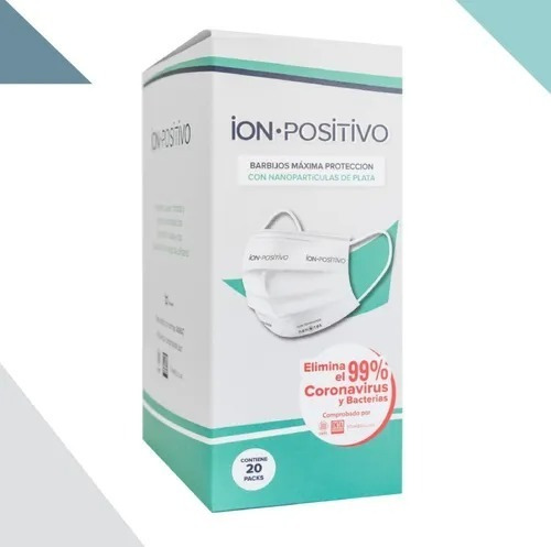 Caja Barbijos Gris Ion Positivo Con Nanopartículas X 60u