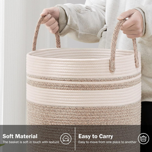 Cesta De Lavandería De Cuerda Tejida De 58l