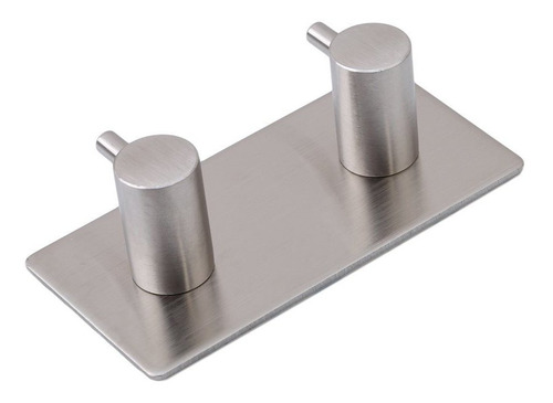 Imagem 4 de 4 de Gancho Duplo Parede Aço Inox Escovado 304 Cabide Pendurar
