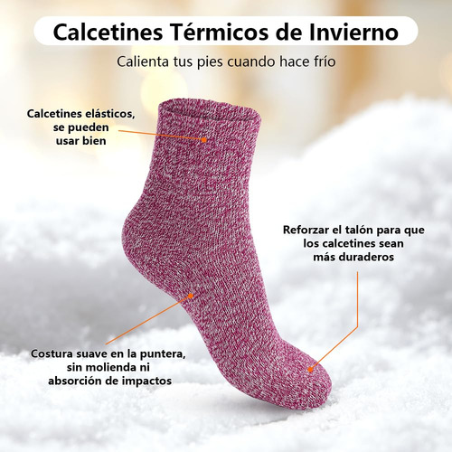 5 Pares De Calcetines De Lana Para Mujer, Calcetines