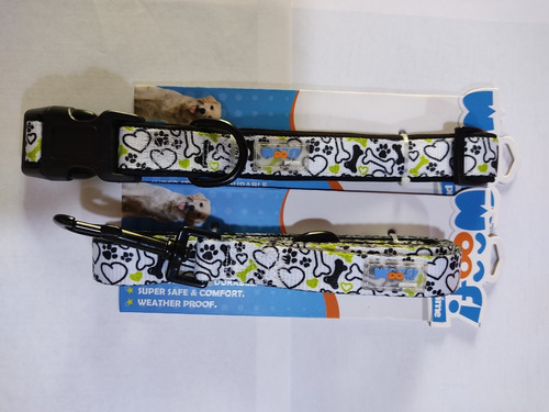 Imagen 3 de 7 de Juego Collar Con Paseador Decorado Perros Medianos Importado