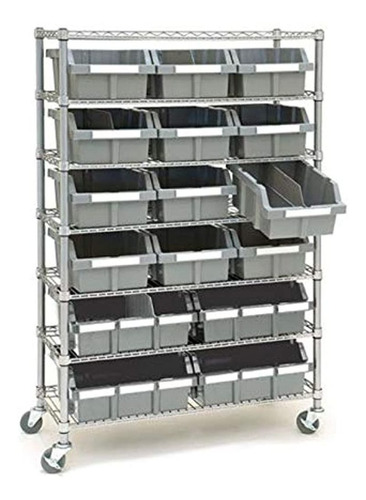 Sistema De Almacenamiento Con 7 Estantes Y Rack De 16 Cestos