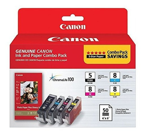 Tinta Canon Pgi-5 - Cli-8 Cmy Con Paquete Combinado Pp-201 (