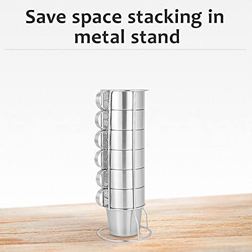 Tazas De Café De Metal De Acero Inoxidable, Apilables Con So
