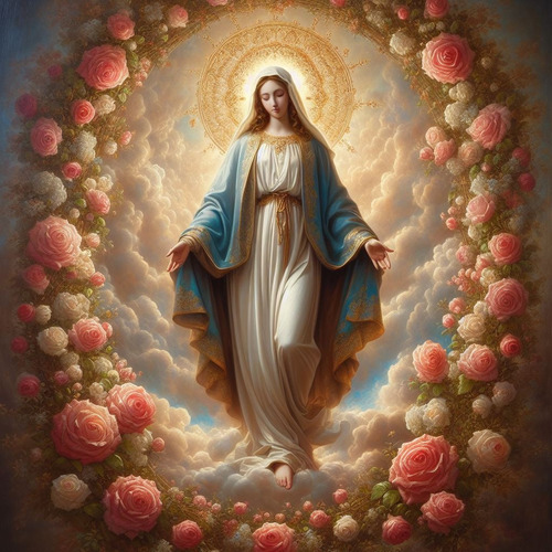 Obra De Arte Digital Virgen María V2 50x50 Pieza Única