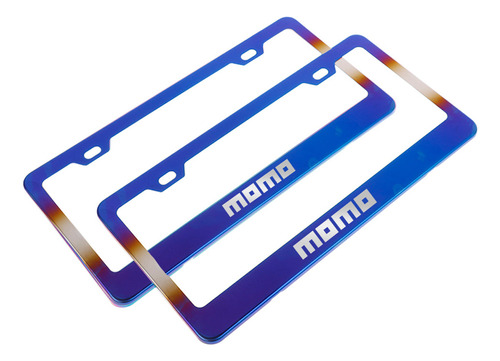 Porta Placa Metal Momo Azul Quemado Auto Camioneta