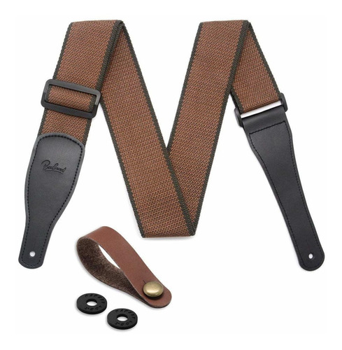 Guitar Strap For Acoustic, Electric & Bass Guitars With 1 Le