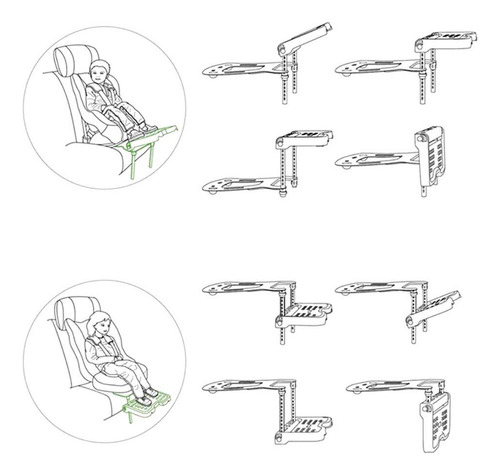 Reposapiés Plegable For Cochecito Infantil, Ajustable, De S
