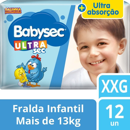 Fralda Galinha Pintadinha Ultrasec Xxg 12 Unidades Babysec Gênero Sem gênero Tamanho Extra extra grande (XXG)