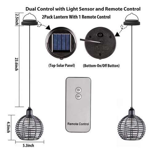 Luces De Linterna Solar Colgante Impermeable, Lámpara De Ara