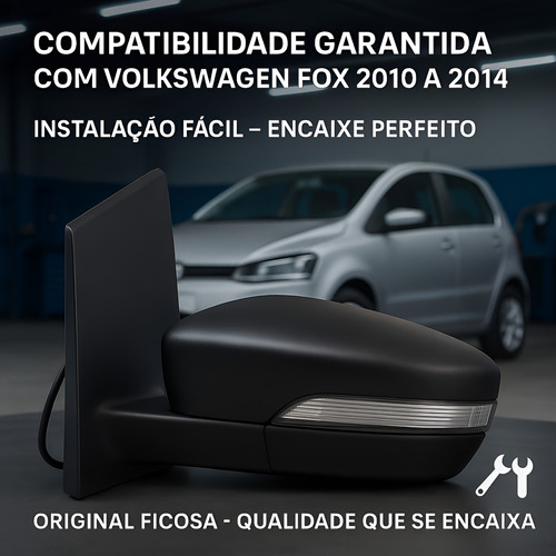 Retrovisor Elétrico Fox 2010 À 2014 Esquerdo Ficosa Com Seta
