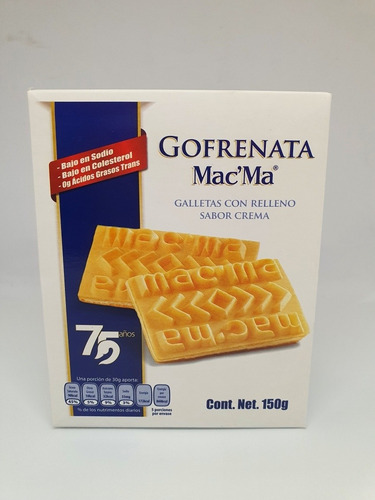 Imagen 1 de 1 de Gofrenata Macma Relleno Con Crema 150gr