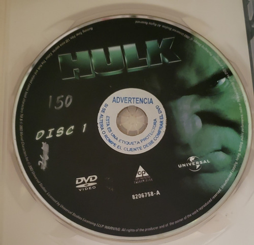 Hulk 2003 Dvd (Usado)