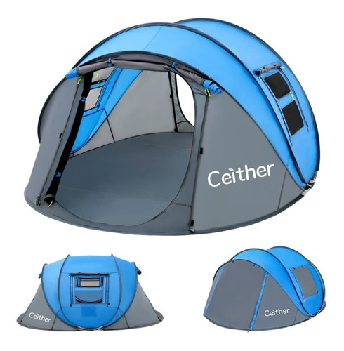 Ceither Pop-up Camping Tent 4 Person Backpack Portable 2