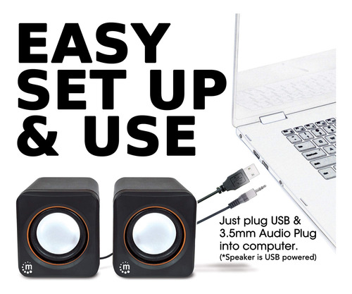 Altavoces Estéreo Usb Pequeños Con Control De Volumen Y Ench