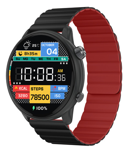 Imiki Tg2 Smartwatch 1.43'' Amoled Hd Pantalla 466*466px, Bt 5.2 Llamada, Reloj Inteligente Para Hombre/mujer, Asistente De Voz, Función De Sos, Impermeable Ip68, Correa Magnética, Negro