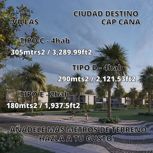 Imagen 7 de 16 de Hermoso Proyecto De Villas En Cap Cana. Añadele Todo Lo Que Quieras!!! Desde Piscina Hasta Más Metros De Terreno. Algo Realmente A Tu Gusto!
