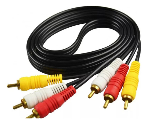 Cable Audio Video 1.5 Metros De 3 Rca A 3 Rca Av Reforzado