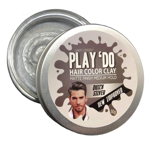 Play 'do Tinte De Pelo Temporal, Cera De Color Gris, Arcill.