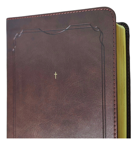 Biblia Sagrada The Purpose Book Século 21 Couro Soft Marrom Cruz