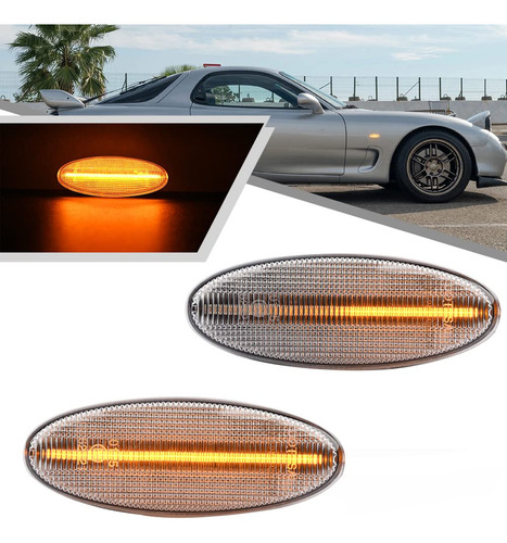 2 Luz Led Ambar Rx7 Dinamica Intermitente Lateral Para Mazda