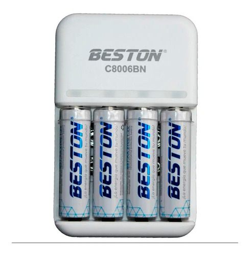 Imagen 1 de 3 de Baterias Beston 2700 Mah Aa Recargable X 4 Pack + Carg