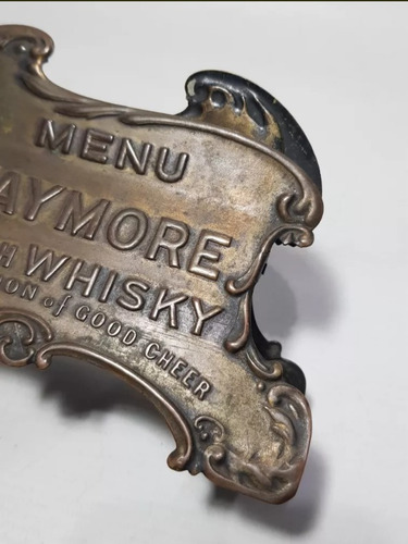 Imagen 7 de 8 de Antiguo Broche Porta Menú Para Mesa De Bar Bronce Mag 59254