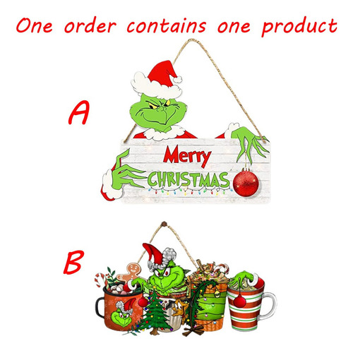 ¡ Letrero Colgante De Madera Grinch En Navidad