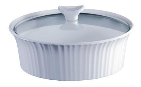 Fuente Circular Con Tapa French White Corningware 2.3 Litros