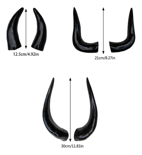 Diadema Sintética Con Forma De Cuerno De Toro (bk-m) De Plás