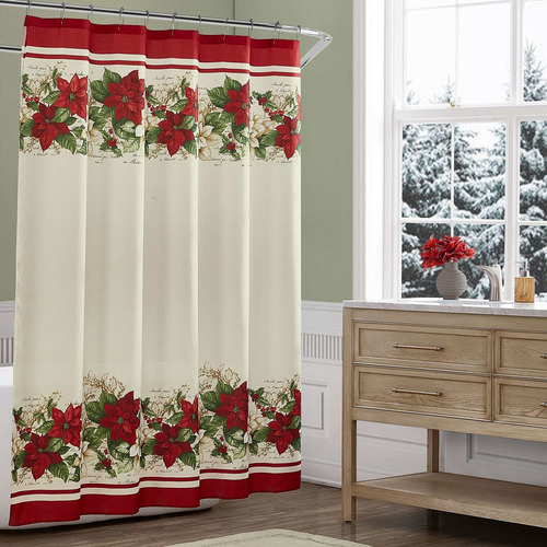 Cortinas Elrene Home Fashions De Ducha De Tela De Poi Fr27bd