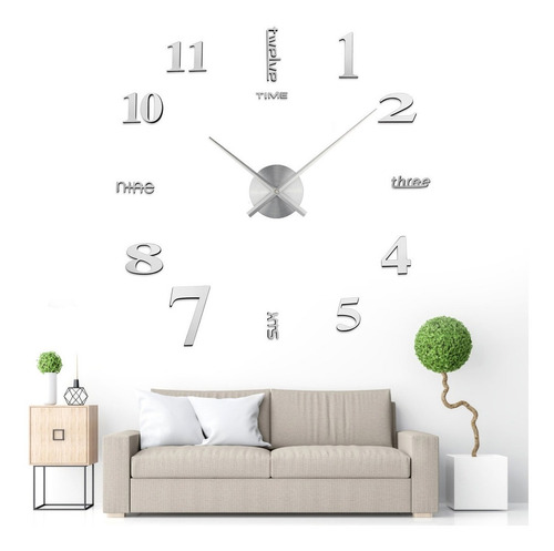 Imagen 1 de 9 de Reloj De Pared 3d Moderno Sin Marco Para Bricolaje