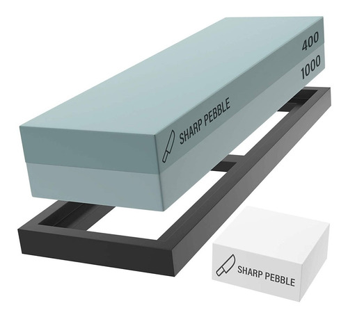 Piedra Para Afilar Cuchillos De 2 Lados 400/1000 Y Base 