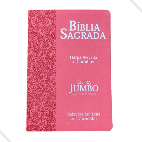 Bíblia Sagrada Jumbo Rosa/palavras De Jesus Em Vermelho Arc 