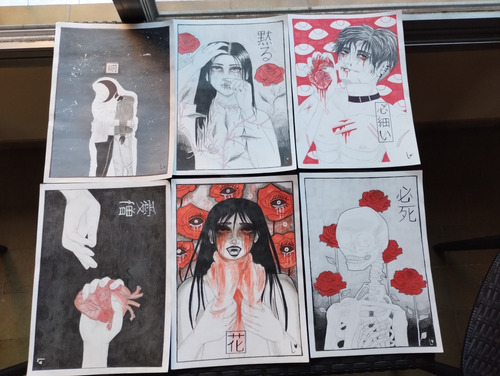 Laminas Pinturas Para Cuadros Pintadas A Mano Artesanal (Usado)