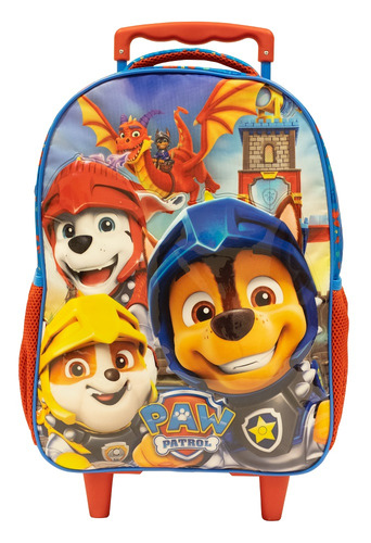 Mochila De Rodinhas G Infantil Paw Patrol Patrulha Canina Az Cor Azul Desenho do tecido Patrula Canina