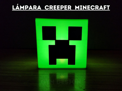 Lámpara Creeper Minecraft Vela Led Incluye Pilas Decoración Verde