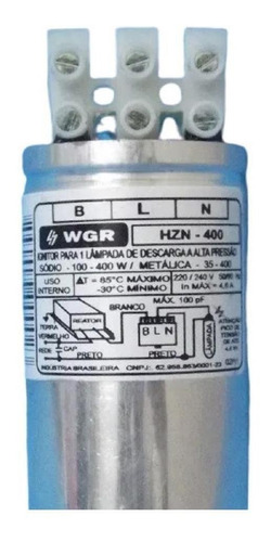Ignitor Hnz400 Para Lampada De Descarga De Alta Pressao