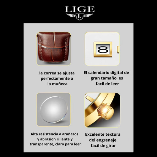 Reloj Casual Para Hombre Lige Correa Ajustable