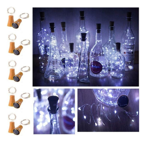 A Atapón Solar For Botella De Vino, 12 Luces De Cadena
