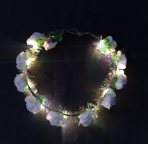 Vinchas Hippie Especial Tiara Corona Flores Led Cotillon X 7