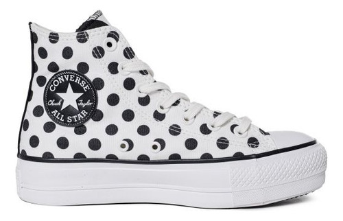 Zapatillas Converse C.t. Allstar Lift Bota Hi Lunares Blanco