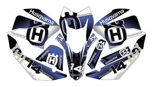 Kit De  Vinil 250 Grafito Husq-varna Azul